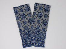 画像をギャラリービューアに読み込む, ハンドウォーマー クラシック柄 No.1005-4 ライトグレー×ブルー杢