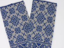 画像をギャラリービューアに読み込む, ハンドウォーマー クラシック柄 No.1005-4 ライトグレー×ブルー杢