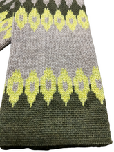 画像をギャラリービューアに読み込む, 3色ジャガードハンドウォーマー ロピ柄 品番:1004-1 グリーン系