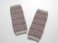 ハンドウォーマー 【森 アイボリー×ピンク系】 No.1003-4