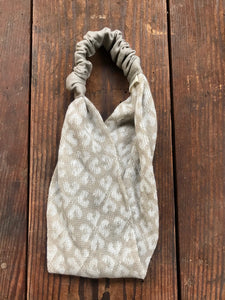 麻×麻ジャカードニットターバン　NATURAL COLOR×BEIGE